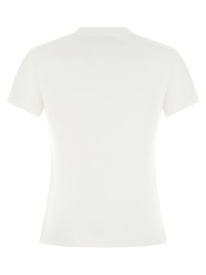 Off White Logo Embroidery T-shirt White