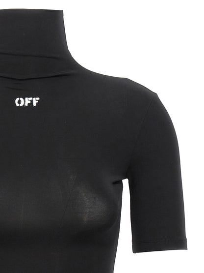 Off White Off Stamp Logo Stencil T-shirt Black