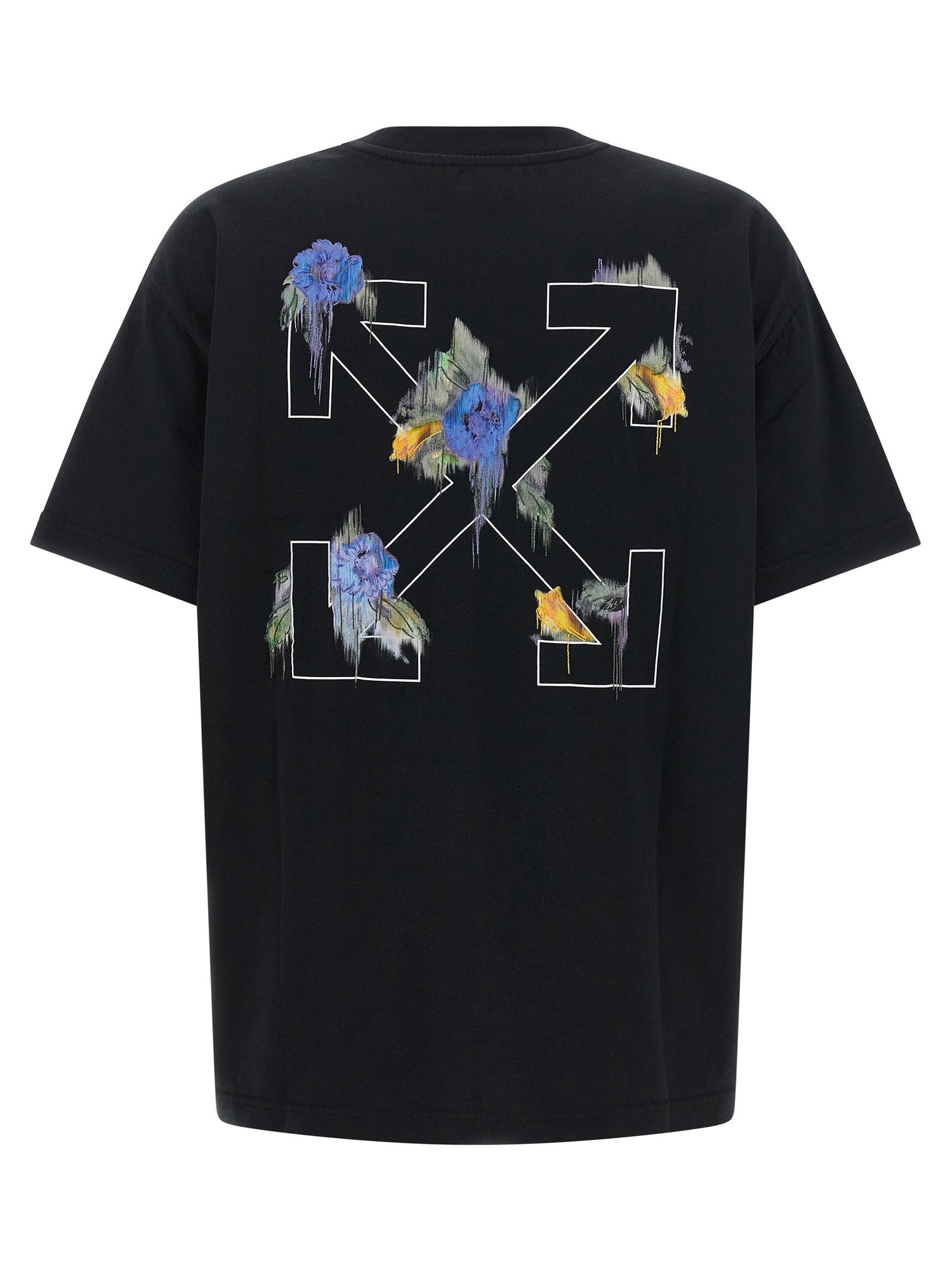 Off White Arrow Out Flower T-shirt Black
