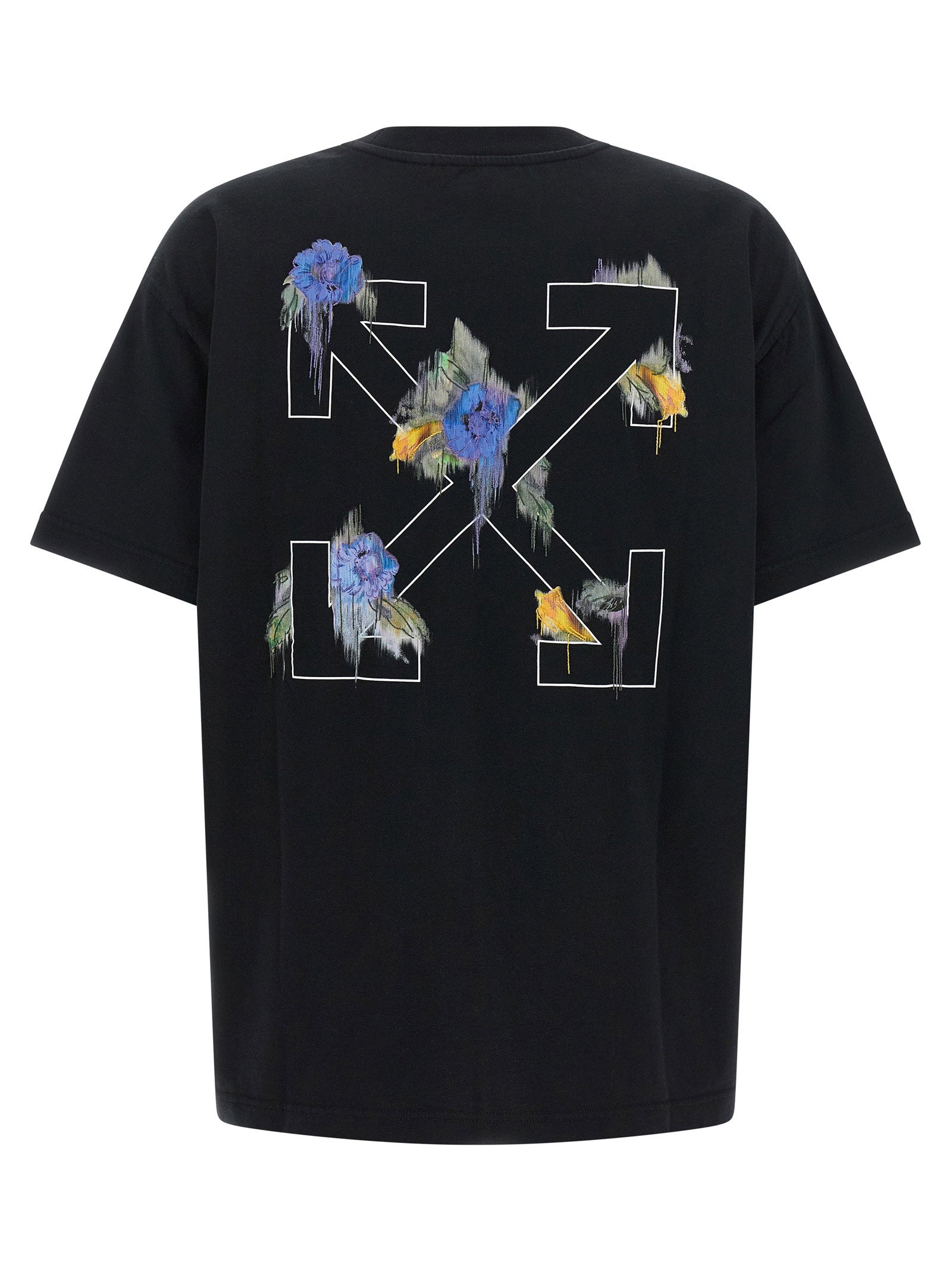 Off White Arrow Out Flower T-shirt Black