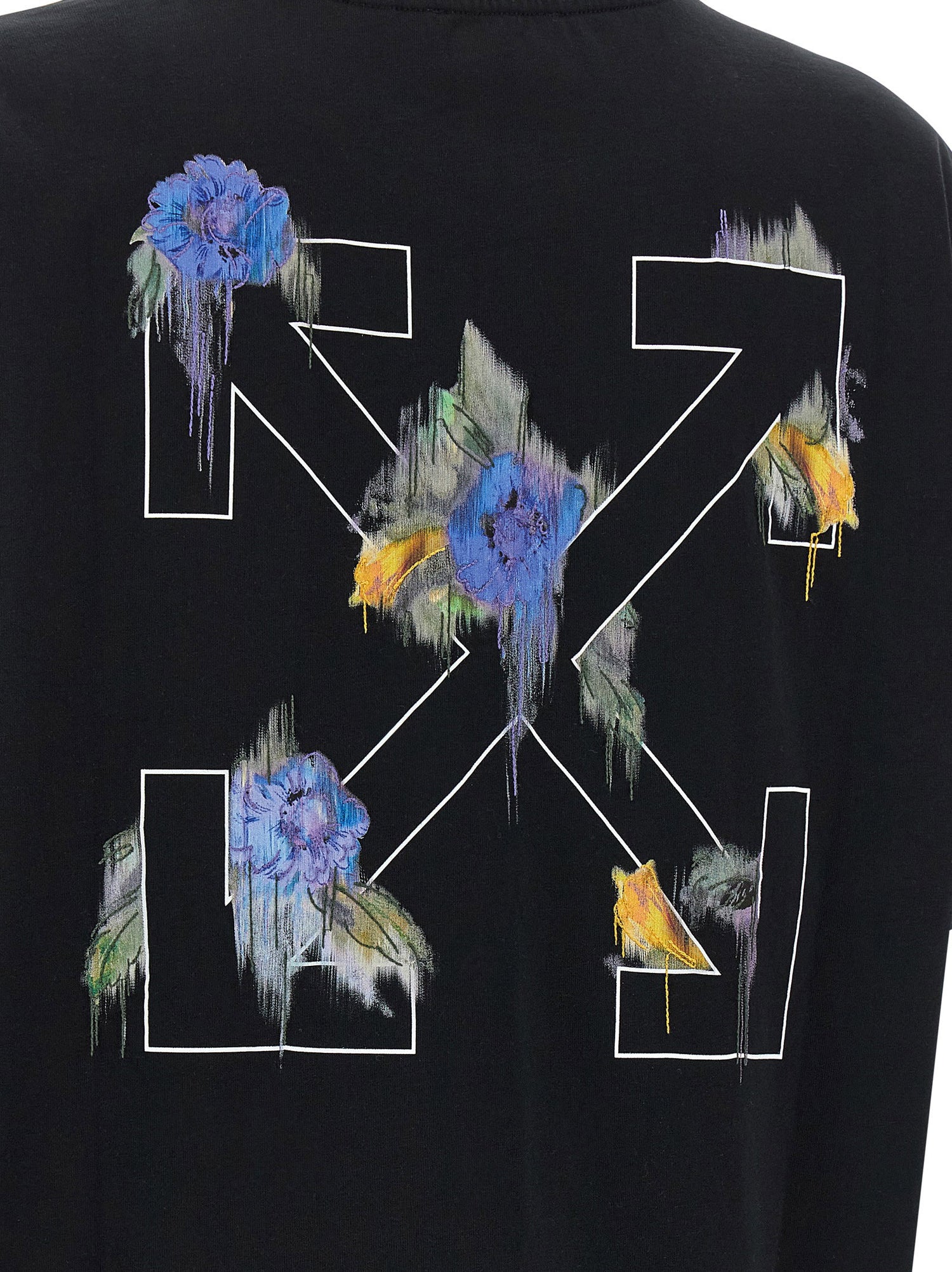 Off White Arrow Out Flower T-shirt Black