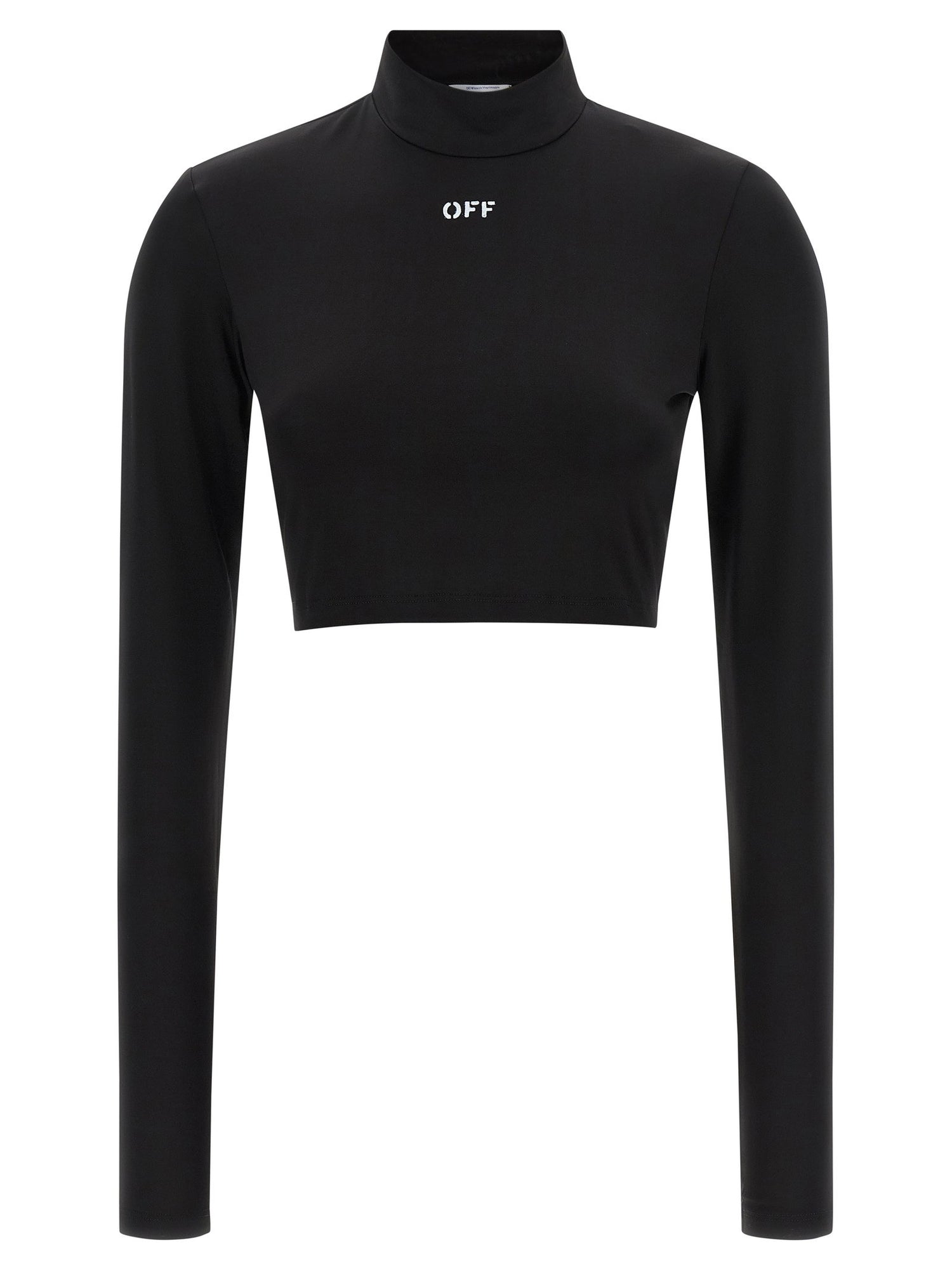 Off White Off Stamp Crop Top Black