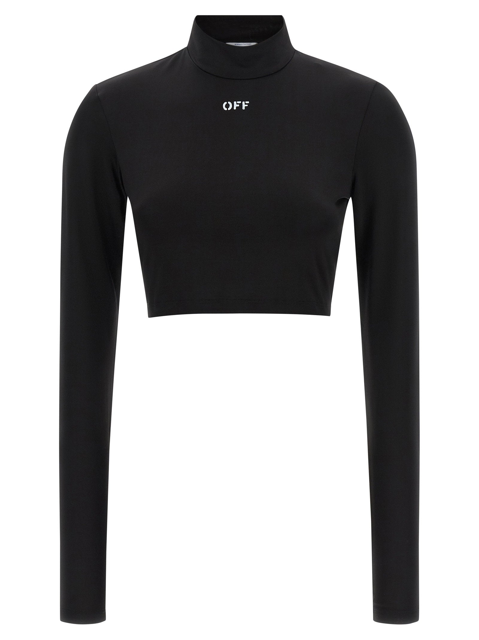 Off White Off Stamp Crop Top Black