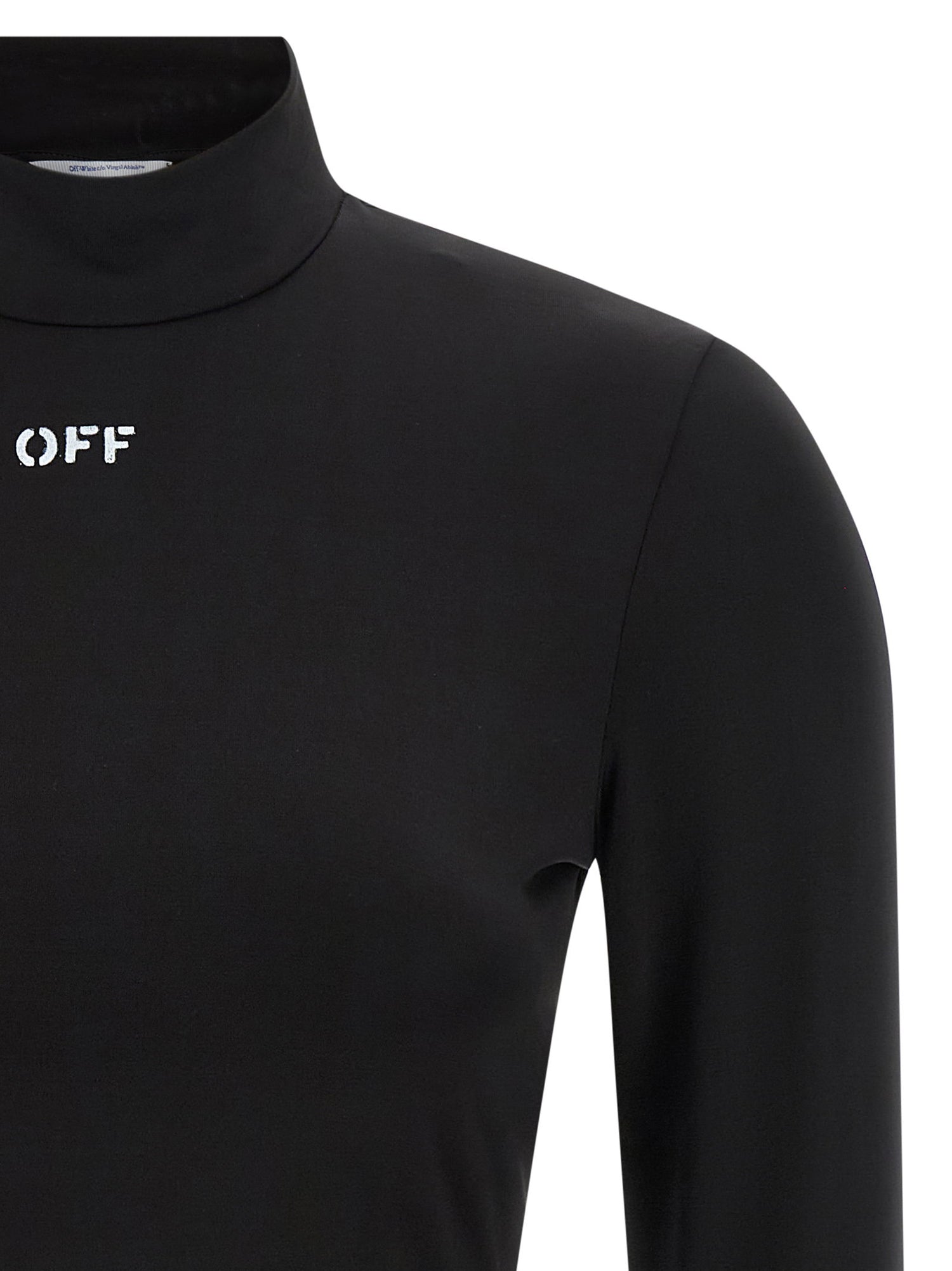 Off White Off Stamp Crop Top Black