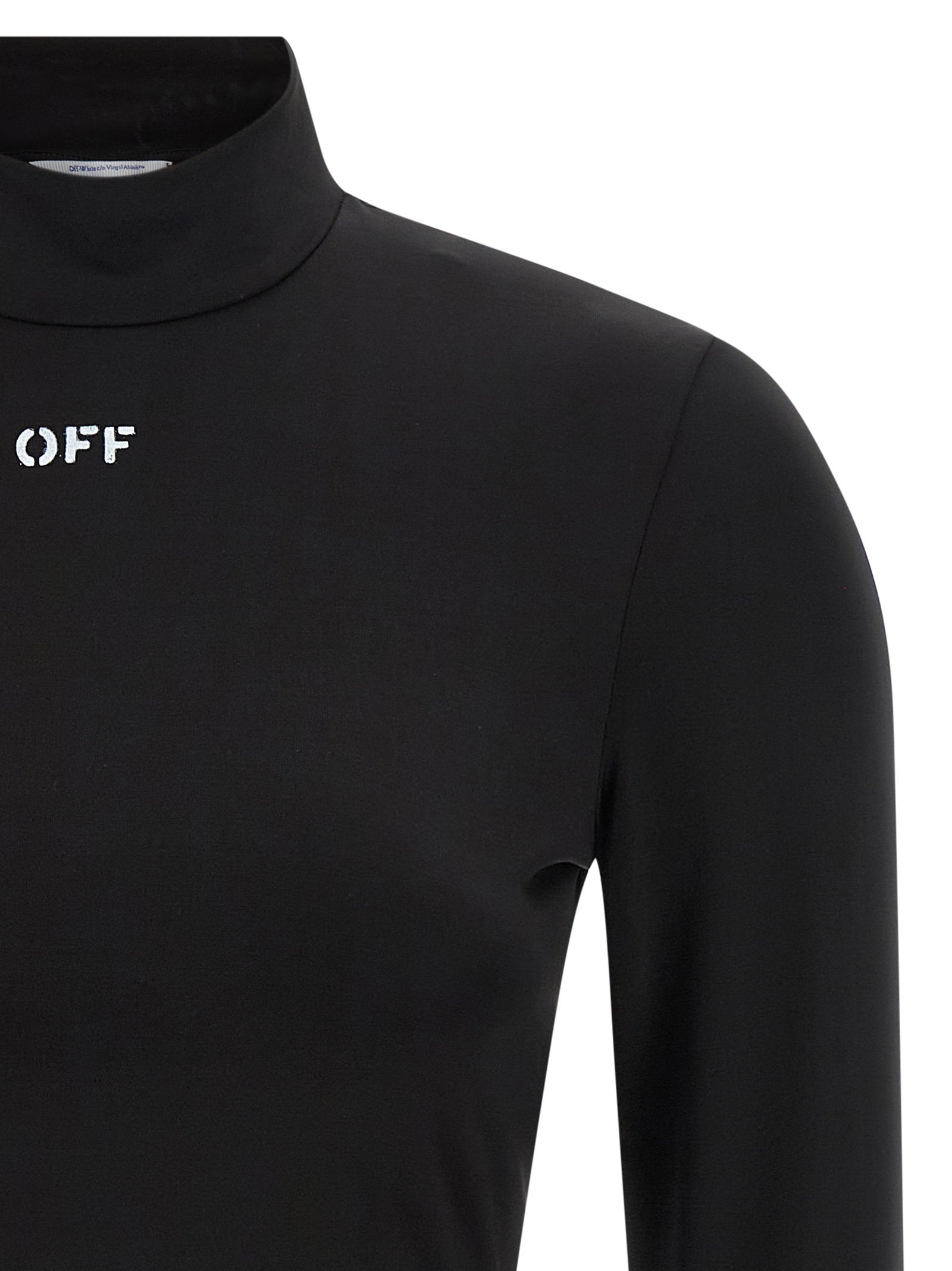 Off White Off Stamp Crop Top Black