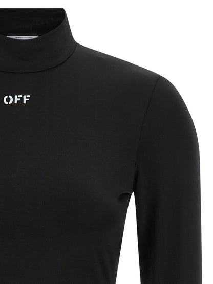 Off White Off Stamp Crop Top Black