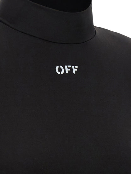 Off White Off Stamp Crop Top Black