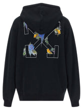 Off White Arrow Out Flower Hoodie Black
