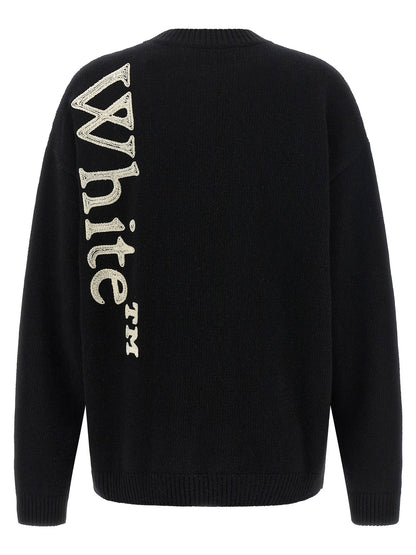 Off White Vertical Bookish Sweater White/black