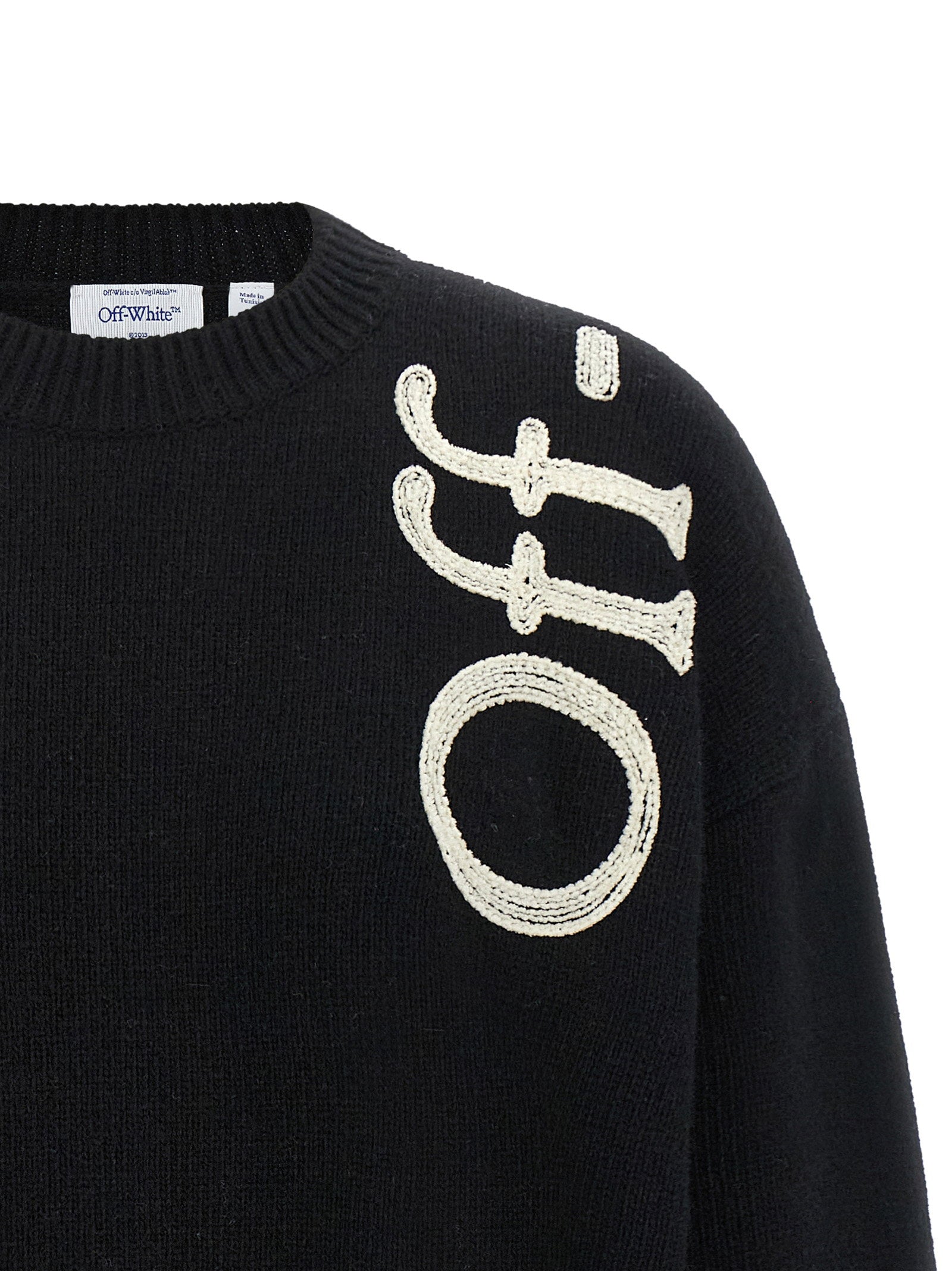 Off White Vertical Bookish Sweater White/black