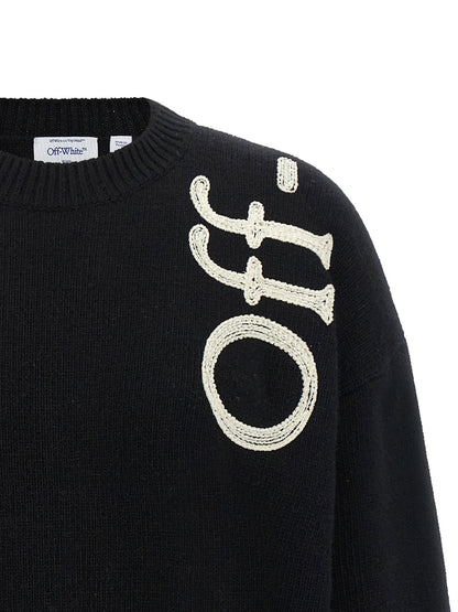 Off White Vertical Bookish Sweater White/black