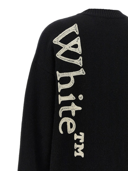 Off White Vertical Bookish Sweater White/black