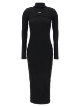 Off White Off Stamp Rib Dress Black