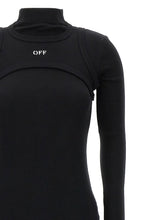 Off White Off Stamp Rib Dress Black