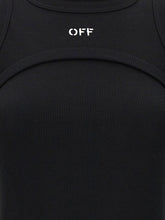 Off White Off Stamp Rib Dress Black