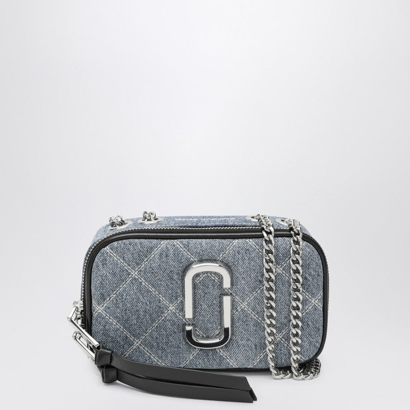 Marc Jacobs Small Quilted Denim Crossbody Bag with Chain Strap Blue