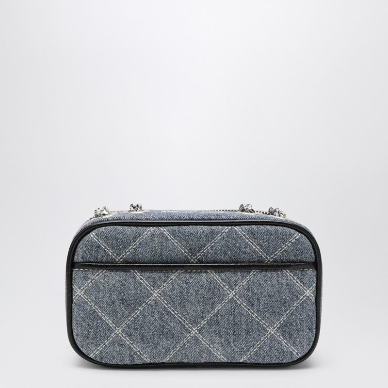 Marc Jacobs Small Quilted Denim Crossbody Bag with Chain Strap Blue