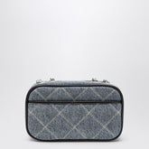Marc Jacobs Small Quilted Denim Crossbody Bag with Chain Strap Blue