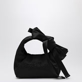 Marc Jacobs The Bow Mini Nylon Bag with Maxi Bow Detail in Black Metal
