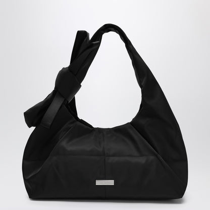 Marc Jacobs Black Nylon Bow-Detail Shoulder Bag Metal