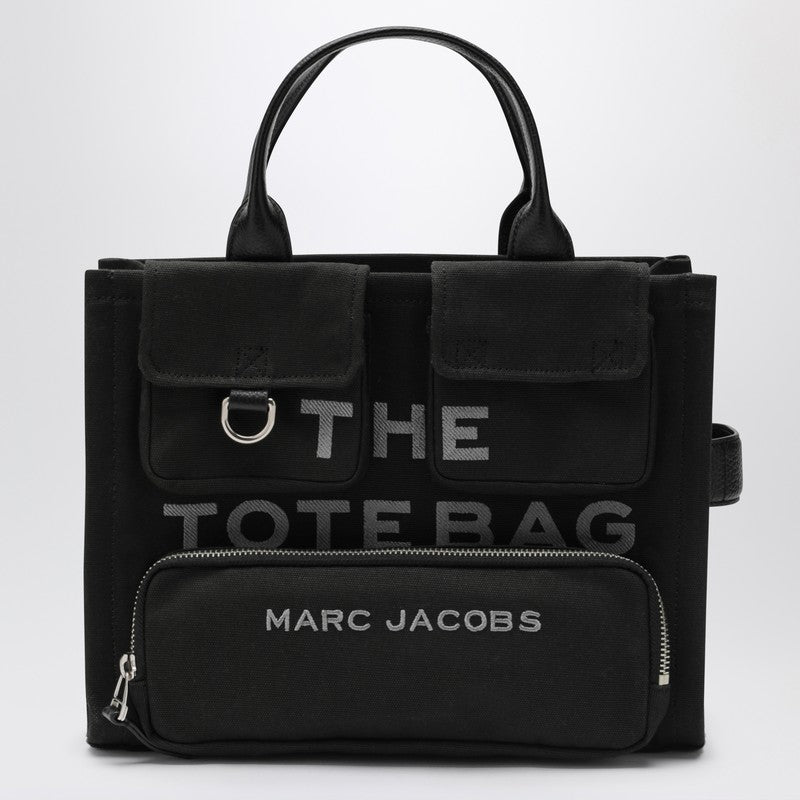 Marc Jacobs Black Canvas Medium Cargo Tote Bag Metal