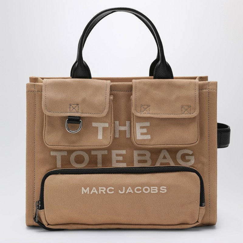 Marc Jacobs Medium Beige Canvas Cargo Tote Bag Multicolor