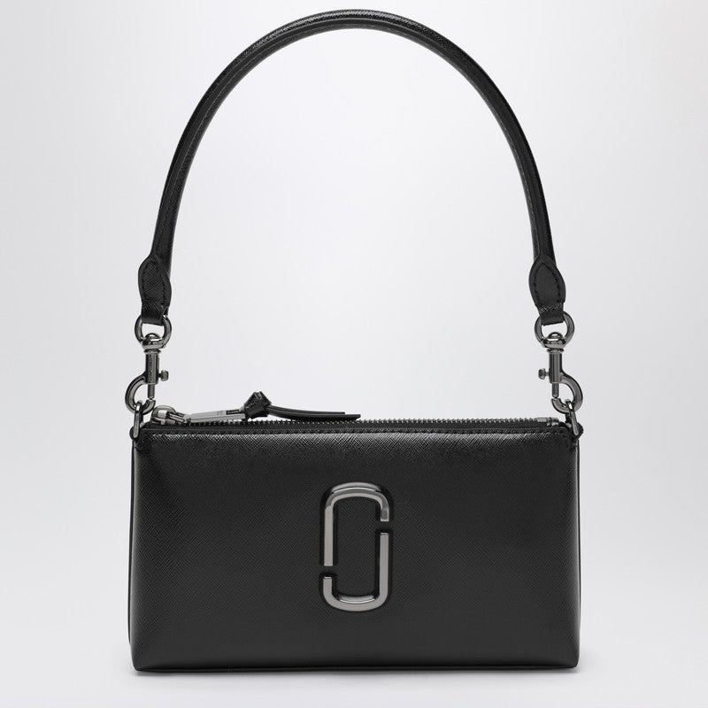 Marc Jacobs The Snapshot Small DTM Convertible Leather Clutch Bag Black Metal