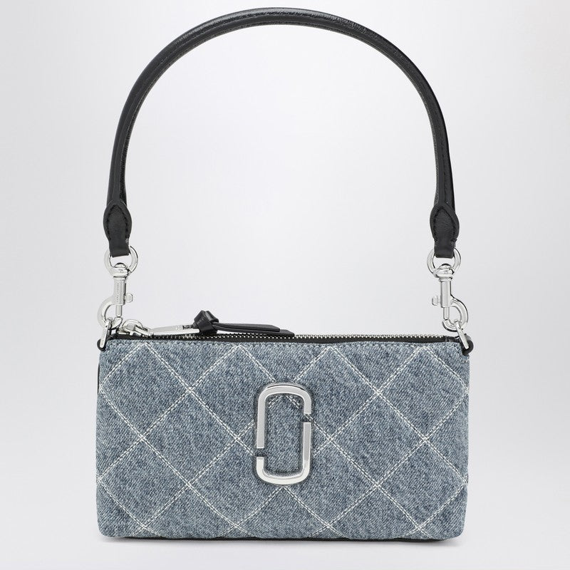 Marc Jacobs Snapshot Quilted Denim Clutch Bag Light Blue