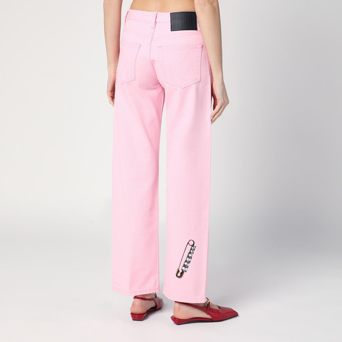 Marc Jacobs Pink Printed Cotton Denim Jeans Pink
