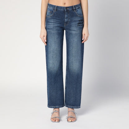 Marc Jacobs Blue Washed Denim Straight-Leg Jeans Blue
