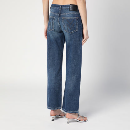 Marc Jacobs Blue Washed Denim Straight-Leg Jeans Blue