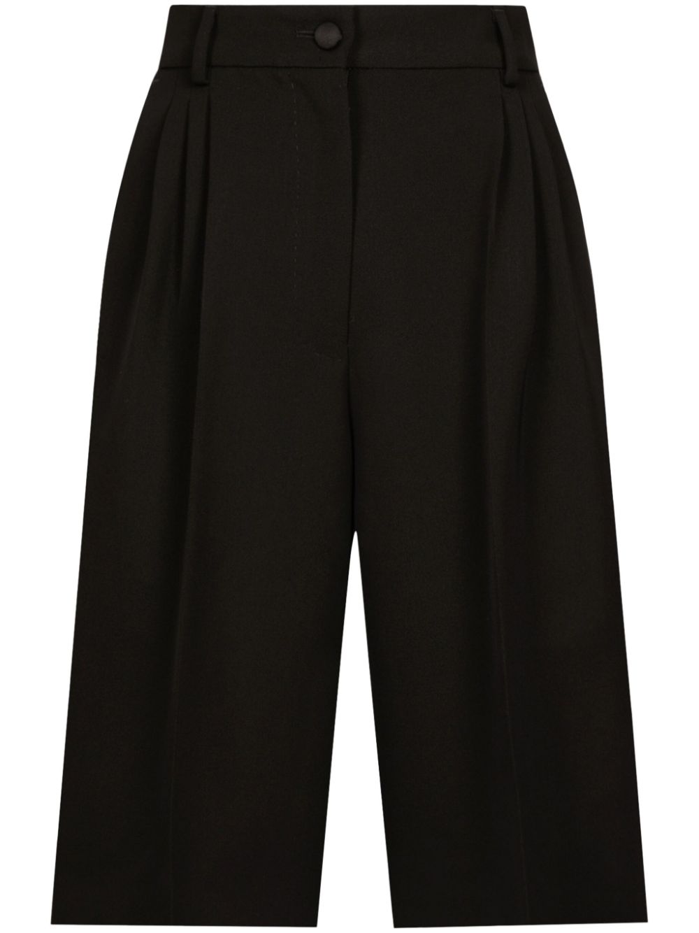 Wool gabardine tuxedo Bermuda shorts