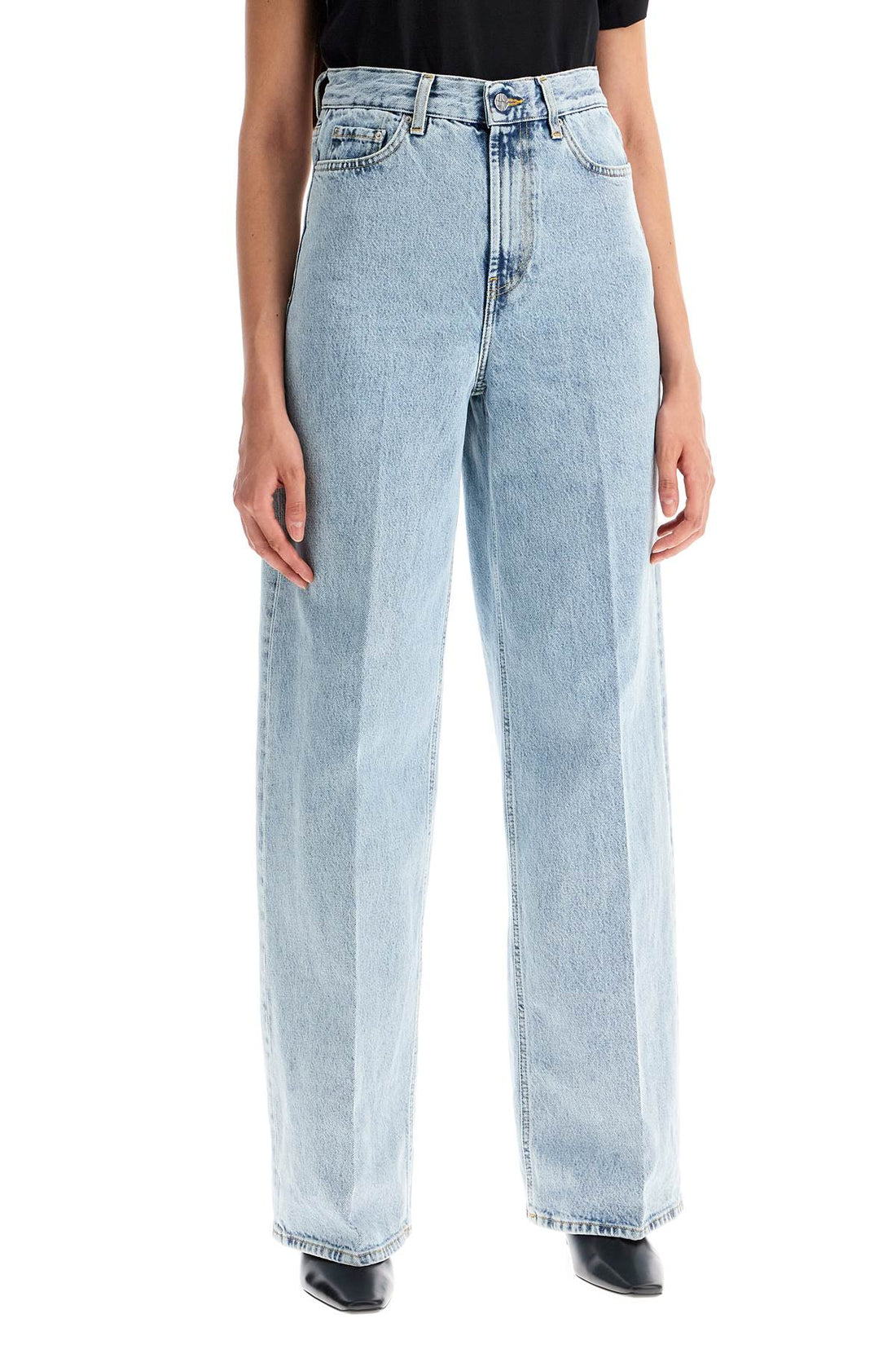 Wide leg jeans in organic cotton