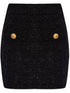 Balmain High-Waisted Bouclé Pencil Skirt Black