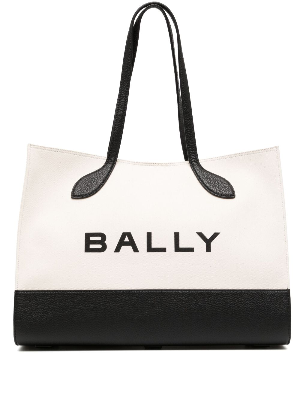 Logo-Print Leather Tote Bag