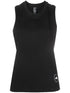 Adidas By Stella McCartney Logo-Print Organic Cotton-Blend Tank Top Black Black