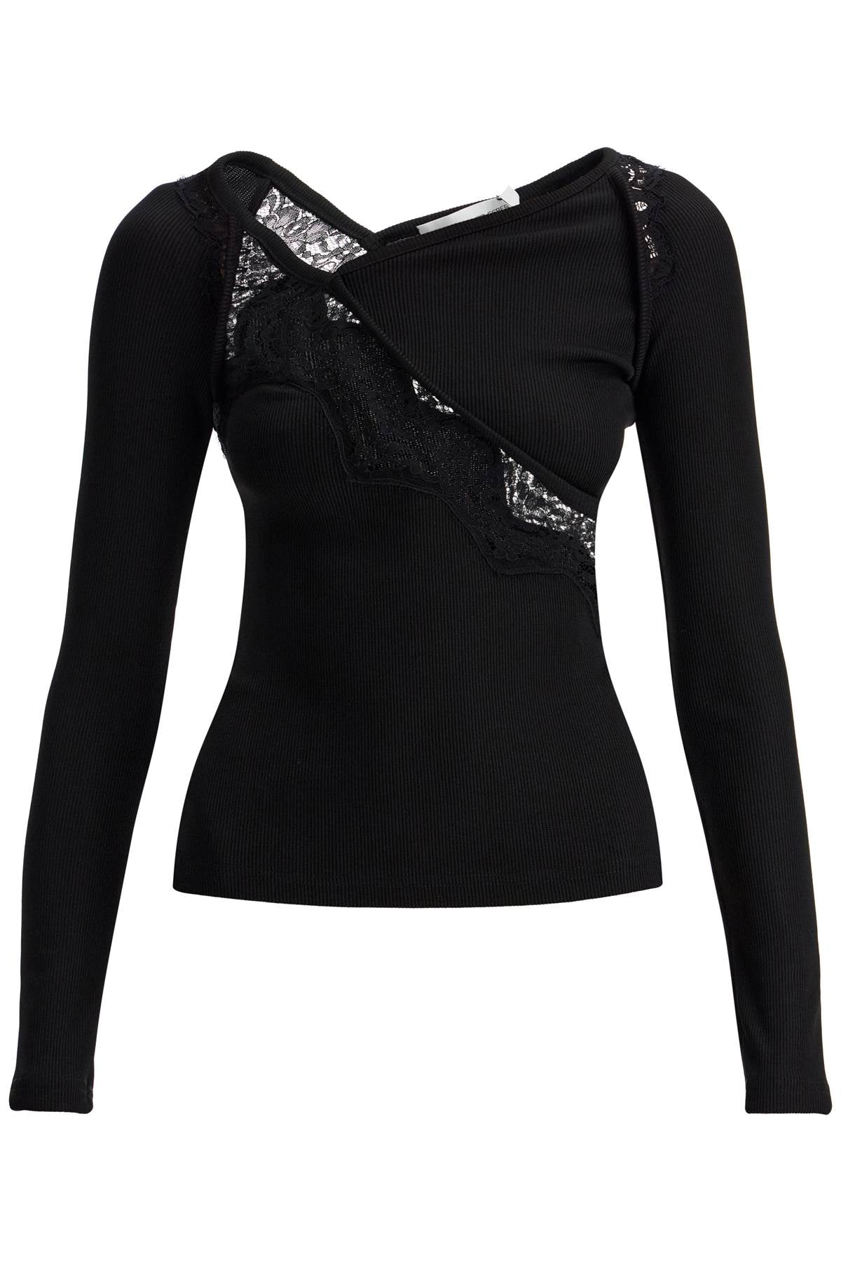 Long-sleeved top with lace