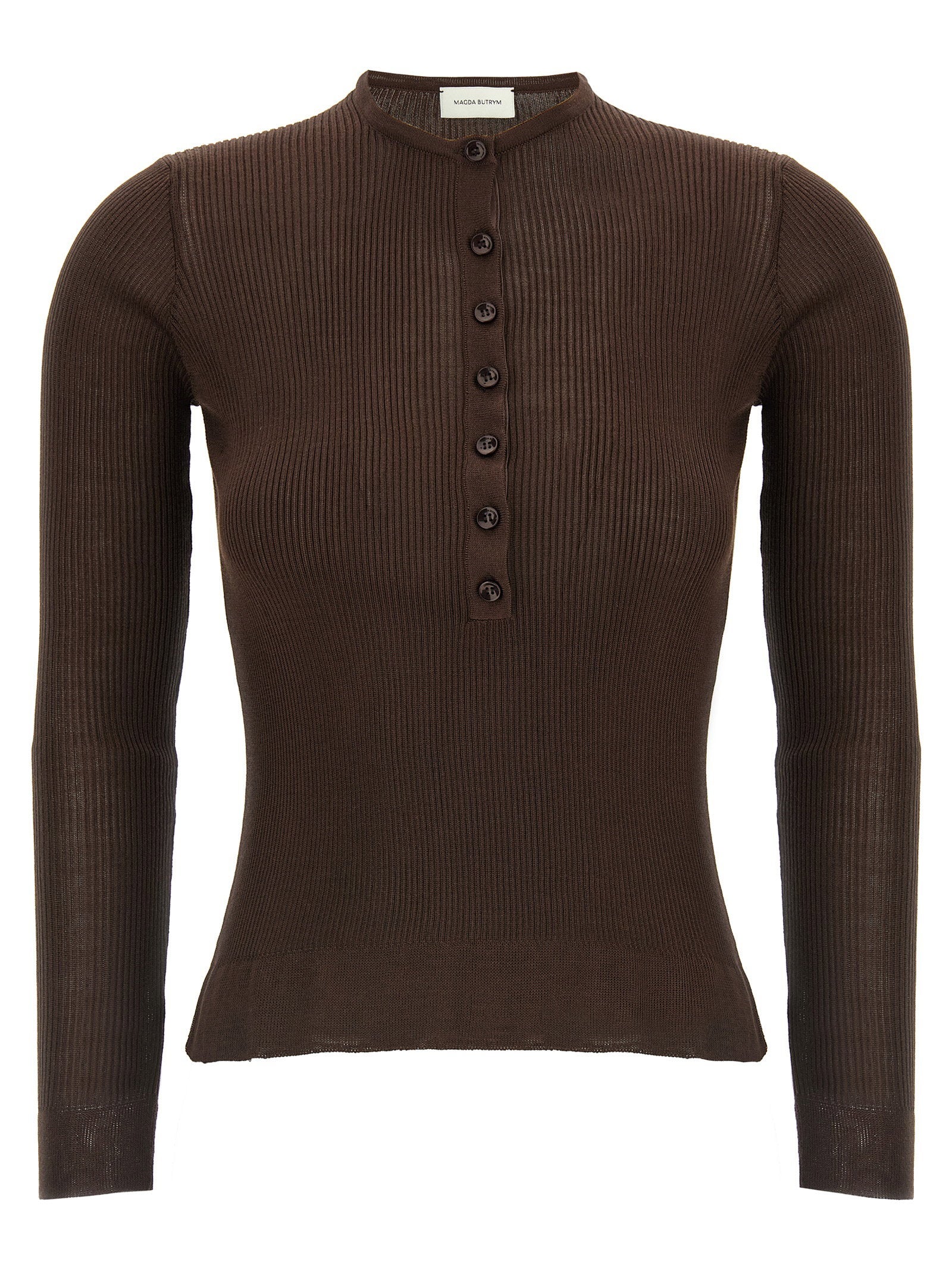 Magda Butrym 20 Silk Sweater Brown
