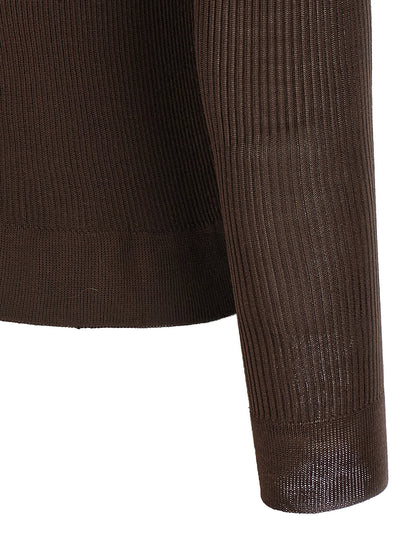 Magda Butrym 20 Silk Sweater Brown
