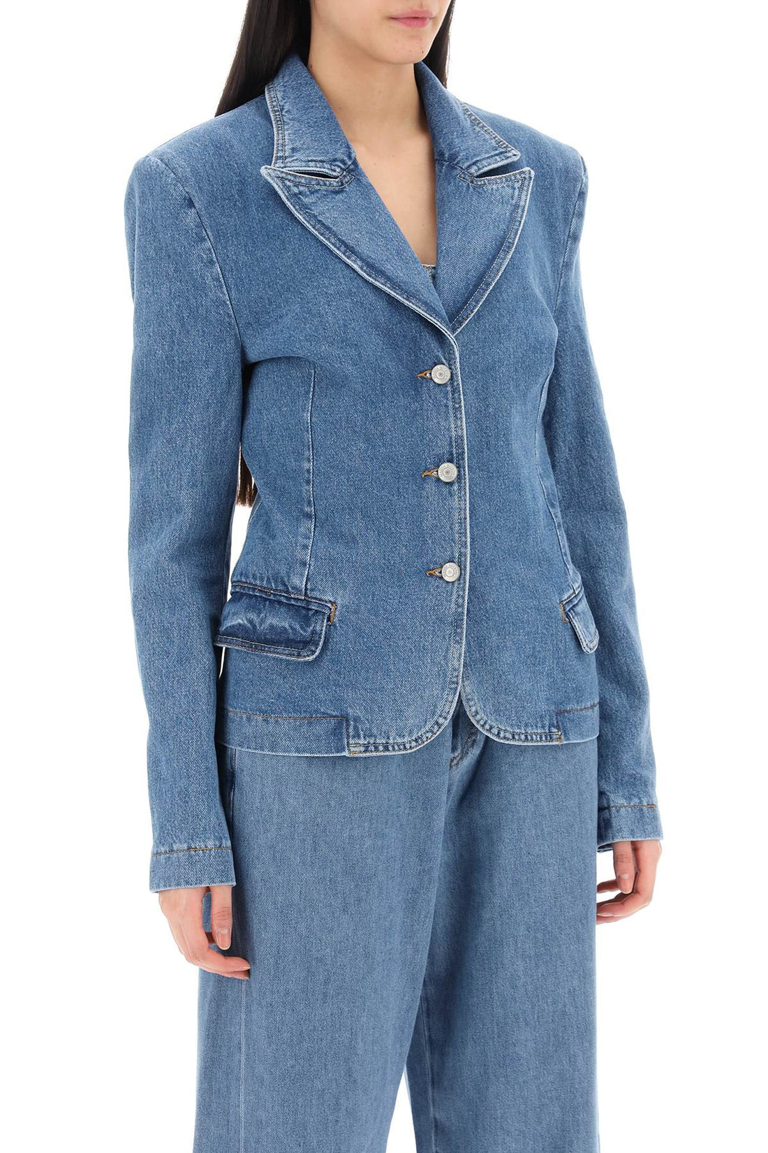 single-breasted jacket in denim