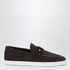 Christian Louboutin Chambeliboat Suede Loafers in Coffee Brown