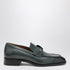 Christian Louboutin Chambelimoc tropical green leather loafers with metallic clamp detail Green