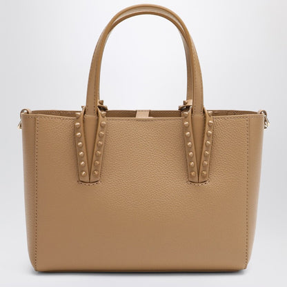 Christian Louboutin Beige Leather Cabata Mini Tote Bag Brown