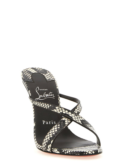 Christian Louboutin Mulazee Cross Sandals Gray