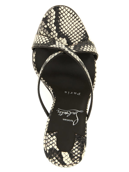 Christian Louboutin Mulazee Cross Sandals Gray