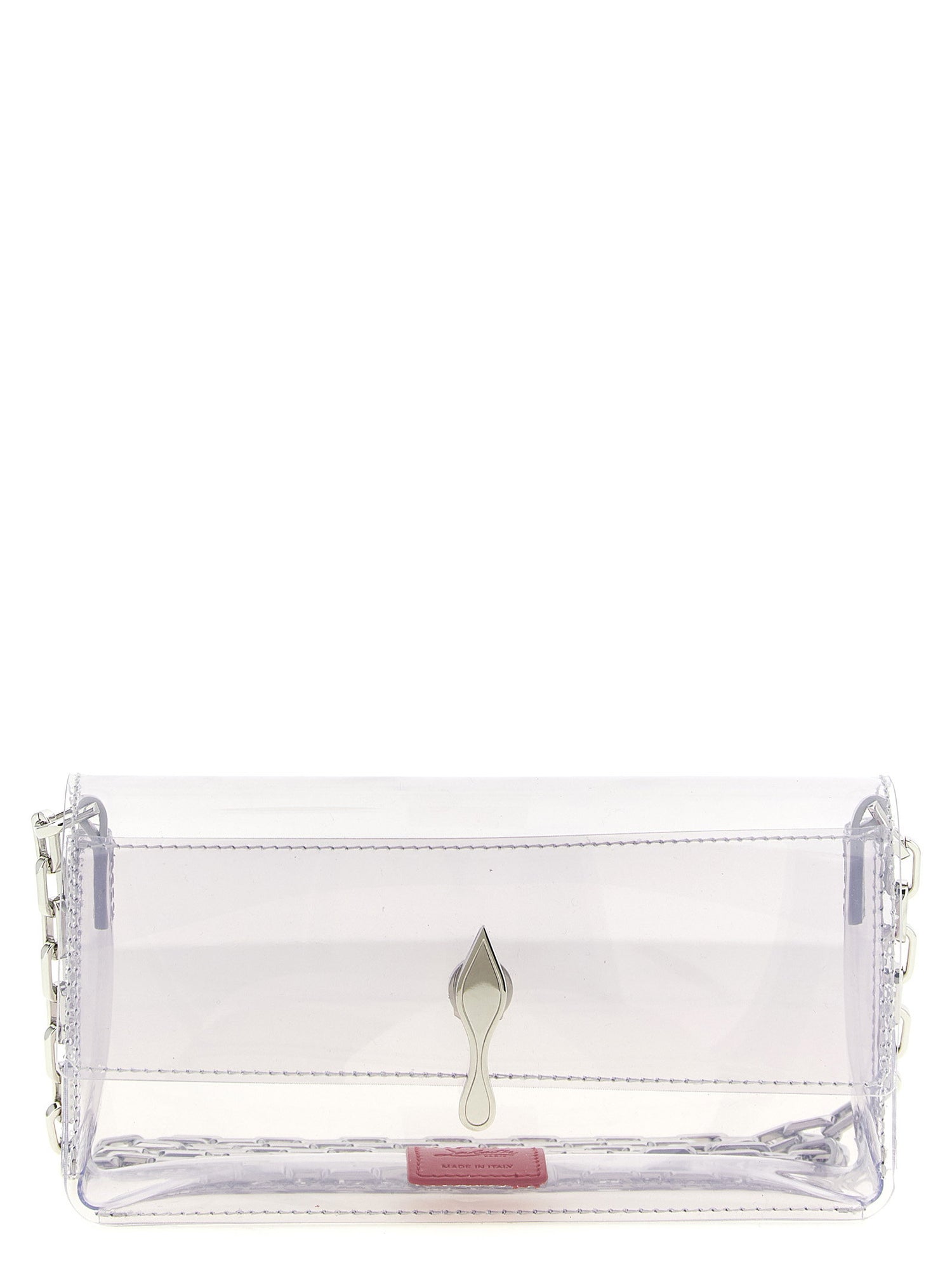 Christian Louboutin Clutch With Bettina Mini Strap Silver