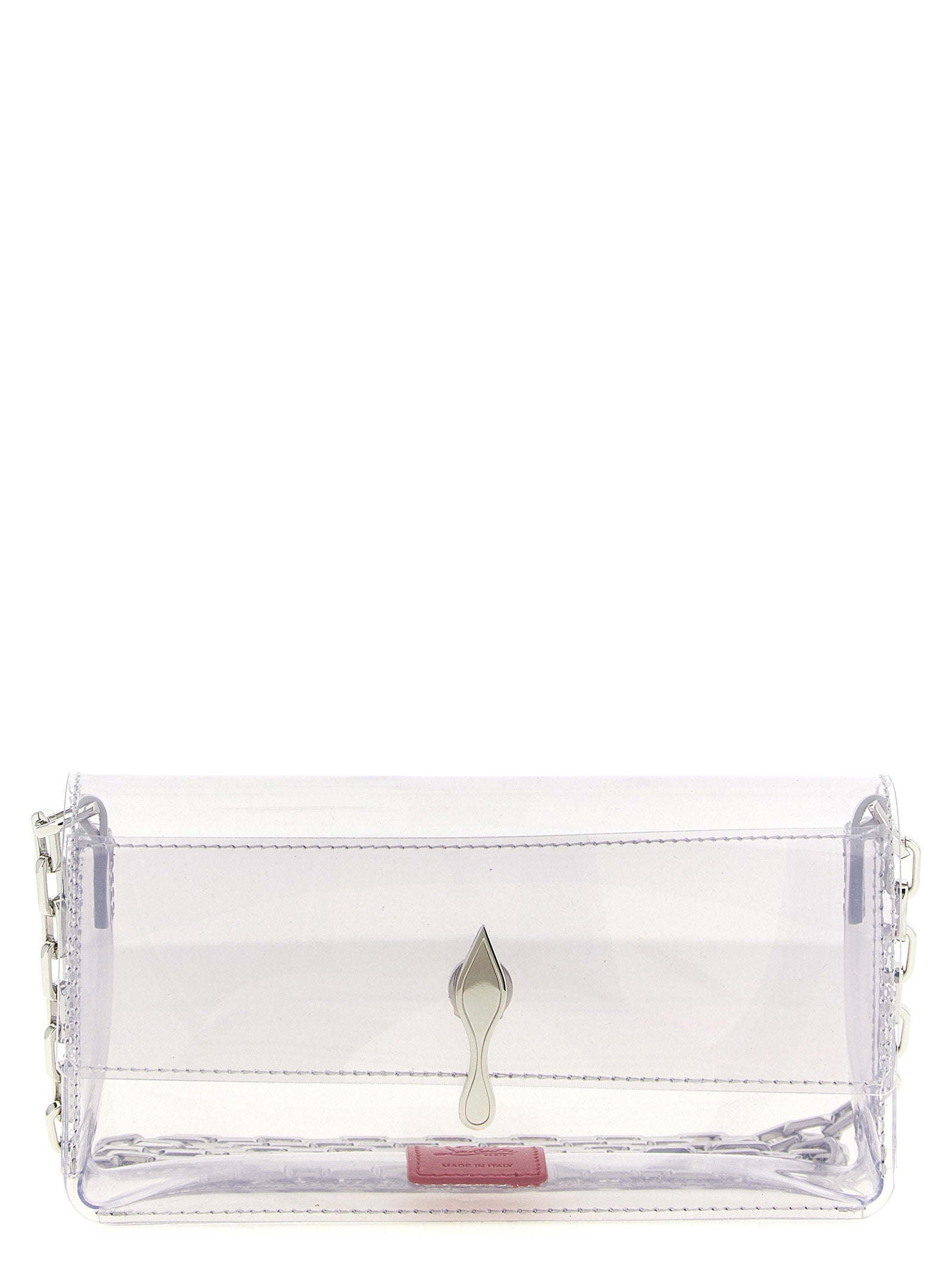 Christian Louboutin Clutch With Bettina Mini Strap Silver