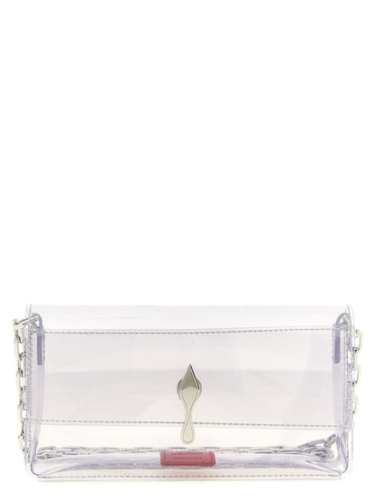 Christian Louboutin Clutch With Bettina Mini Strap Silver