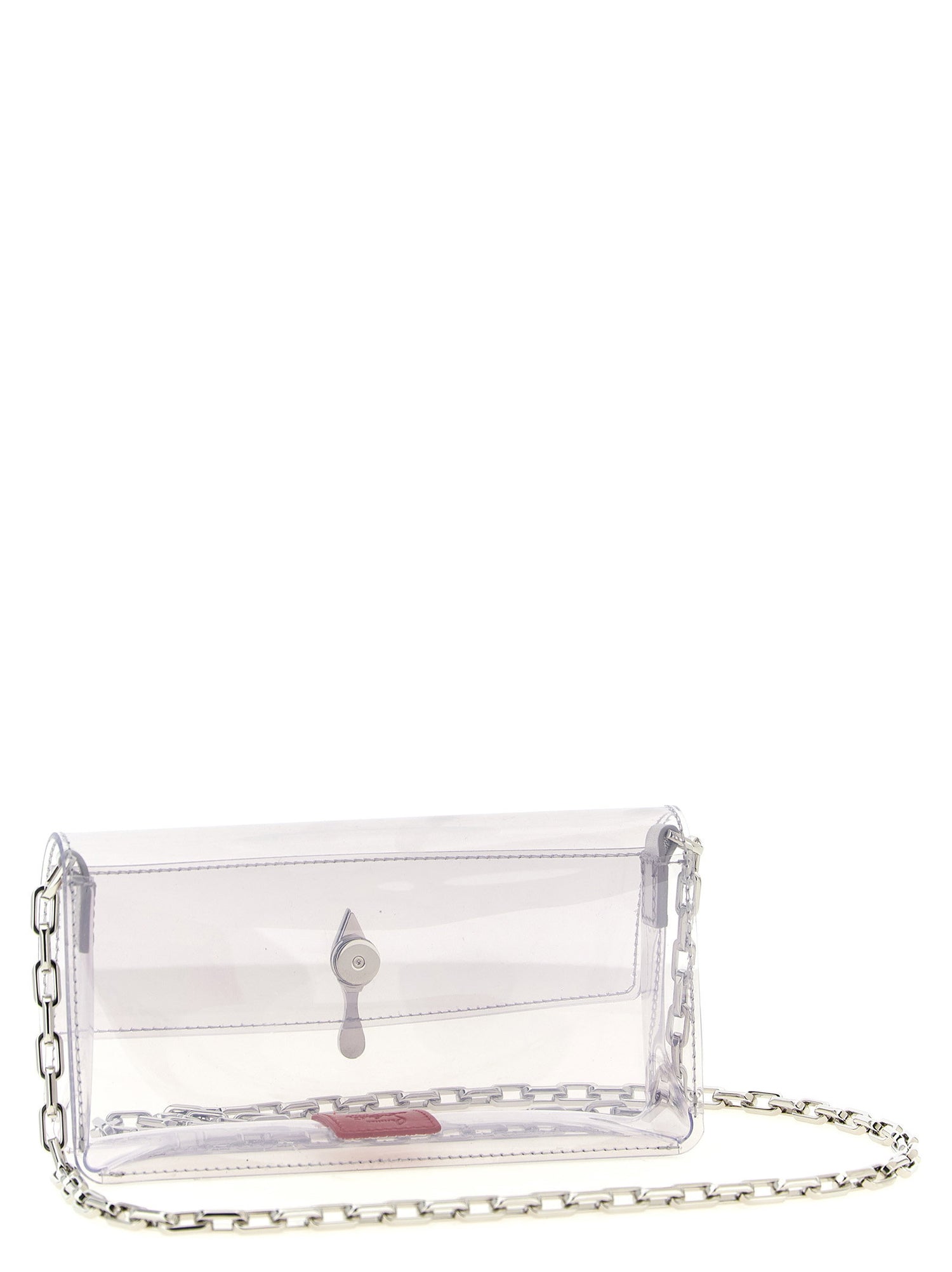 Christian Louboutin Clutch With Bettina Mini Strap Silver