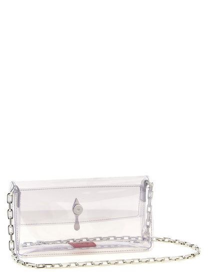 Christian Louboutin Clutch With Bettina Mini Strap Silver